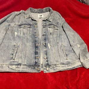 Distressed jean jacket